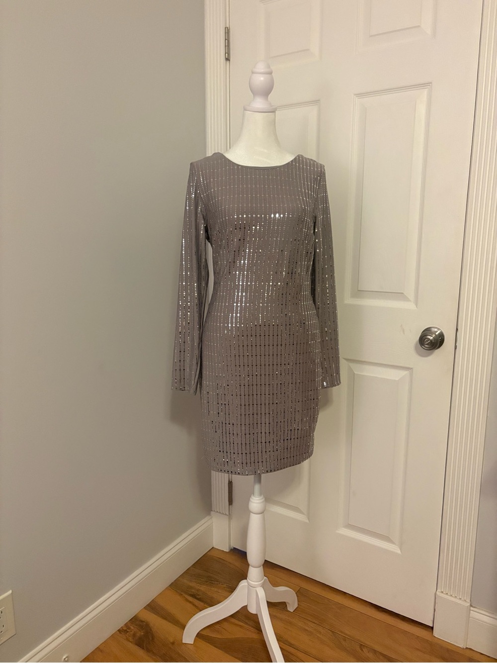 Sparkle Sheath Mini Dress in Gray